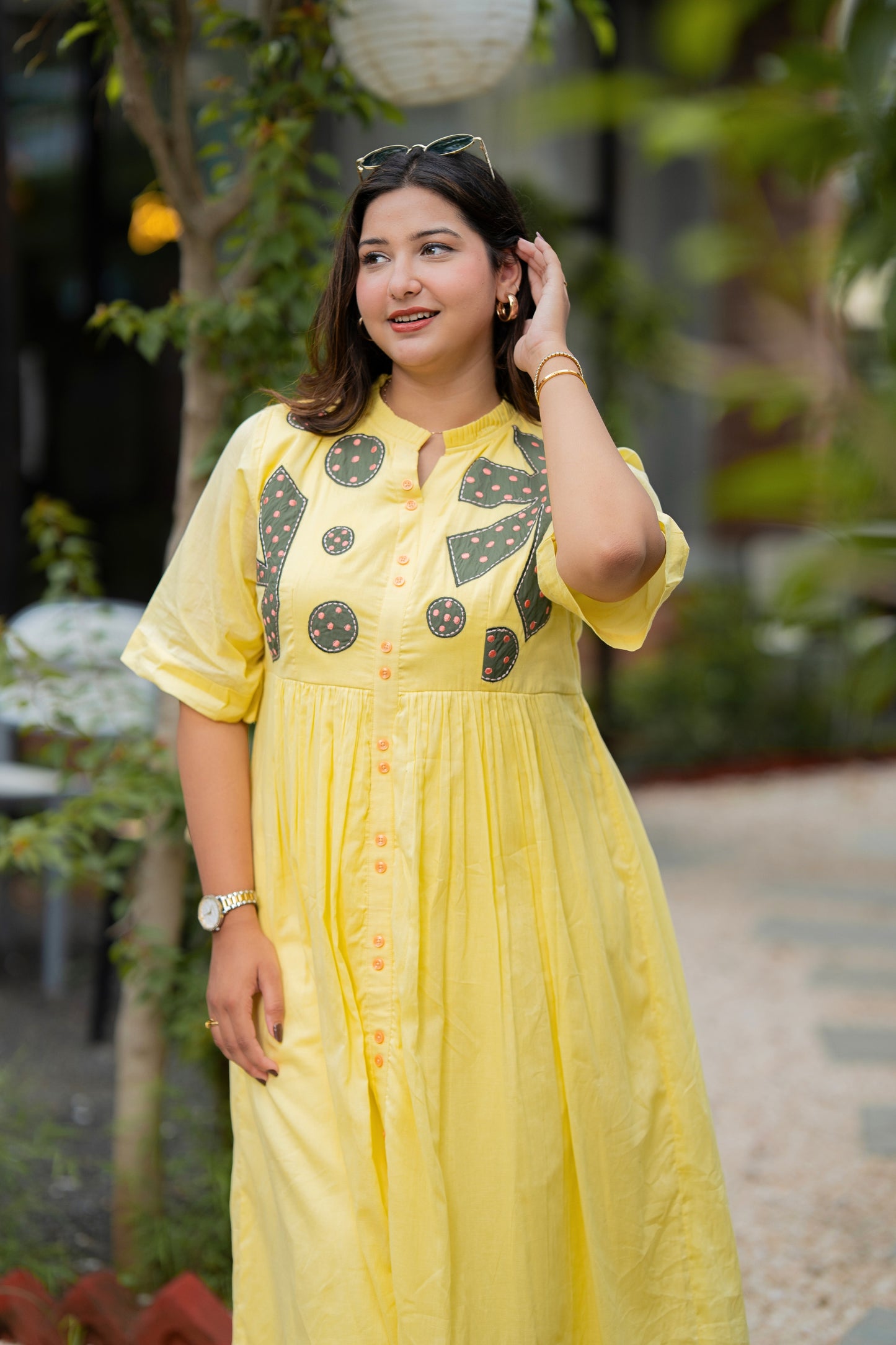 Fresh Lemon Mulmul Dress