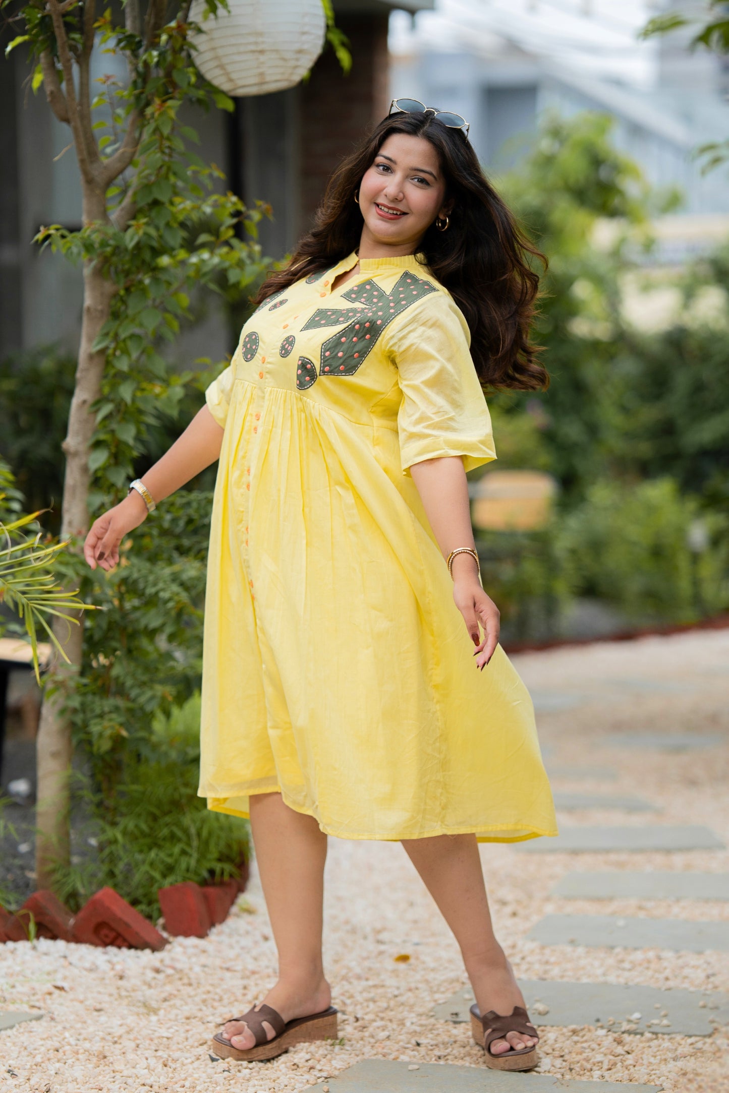 Fresh Lemon Mulmul Dress
