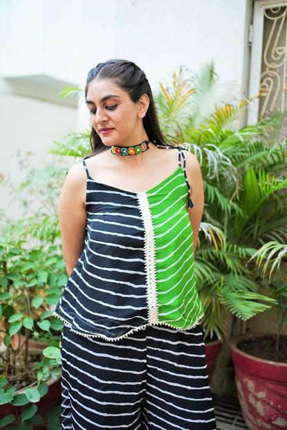 Black Green Leheriya Tunic