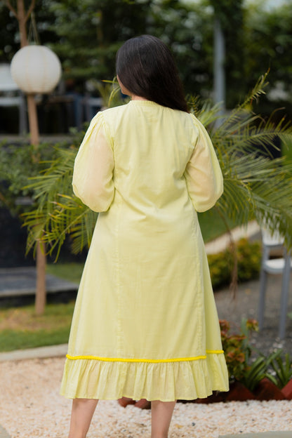 Mint Green Multi Flower Mulmul Dress