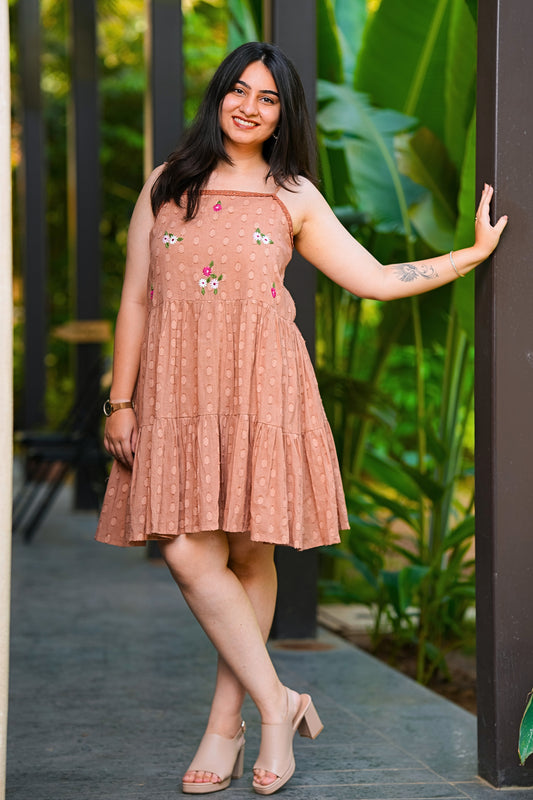 Earthy Cocoa Cotton Dress
