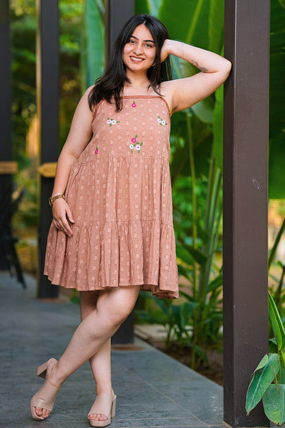 Earthy Cocoa Cotton Dress