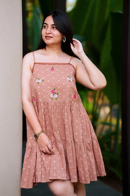 Earthy Cocoa Cotton Dress