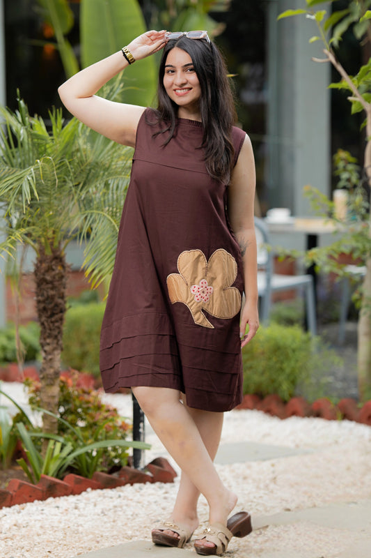 Coffee Brown Mulmul Dress