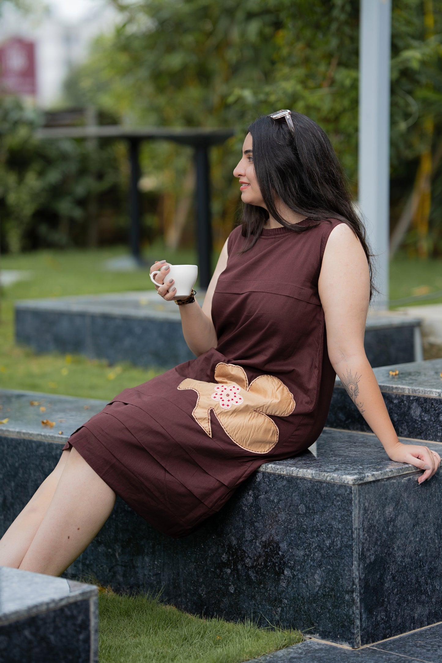 Coffee Brown Mulmul Dress