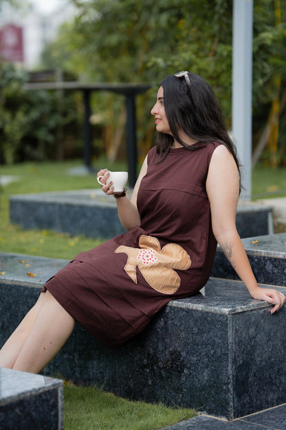Coffee Brown Mulmul Dress
