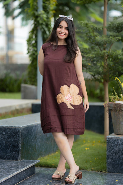 Coffee Brown Mulmul Dress