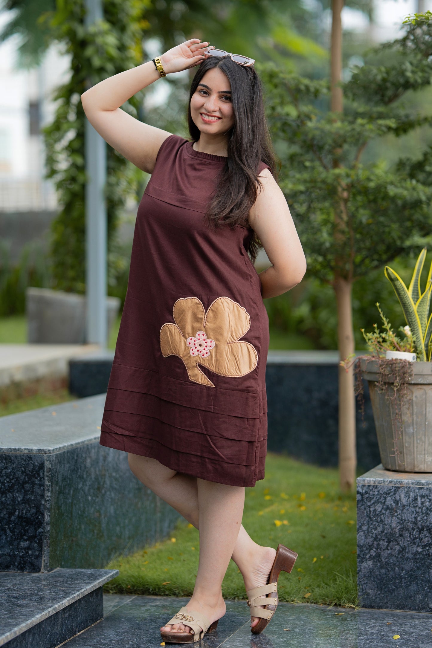 Coffee Brown Mulmul Dress