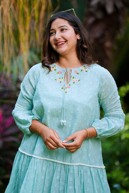 Sea Blue Cotton Dress