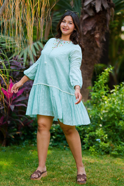 Sea Blue Cotton Dress