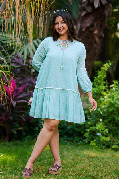 Sea Blue Cotton Dress