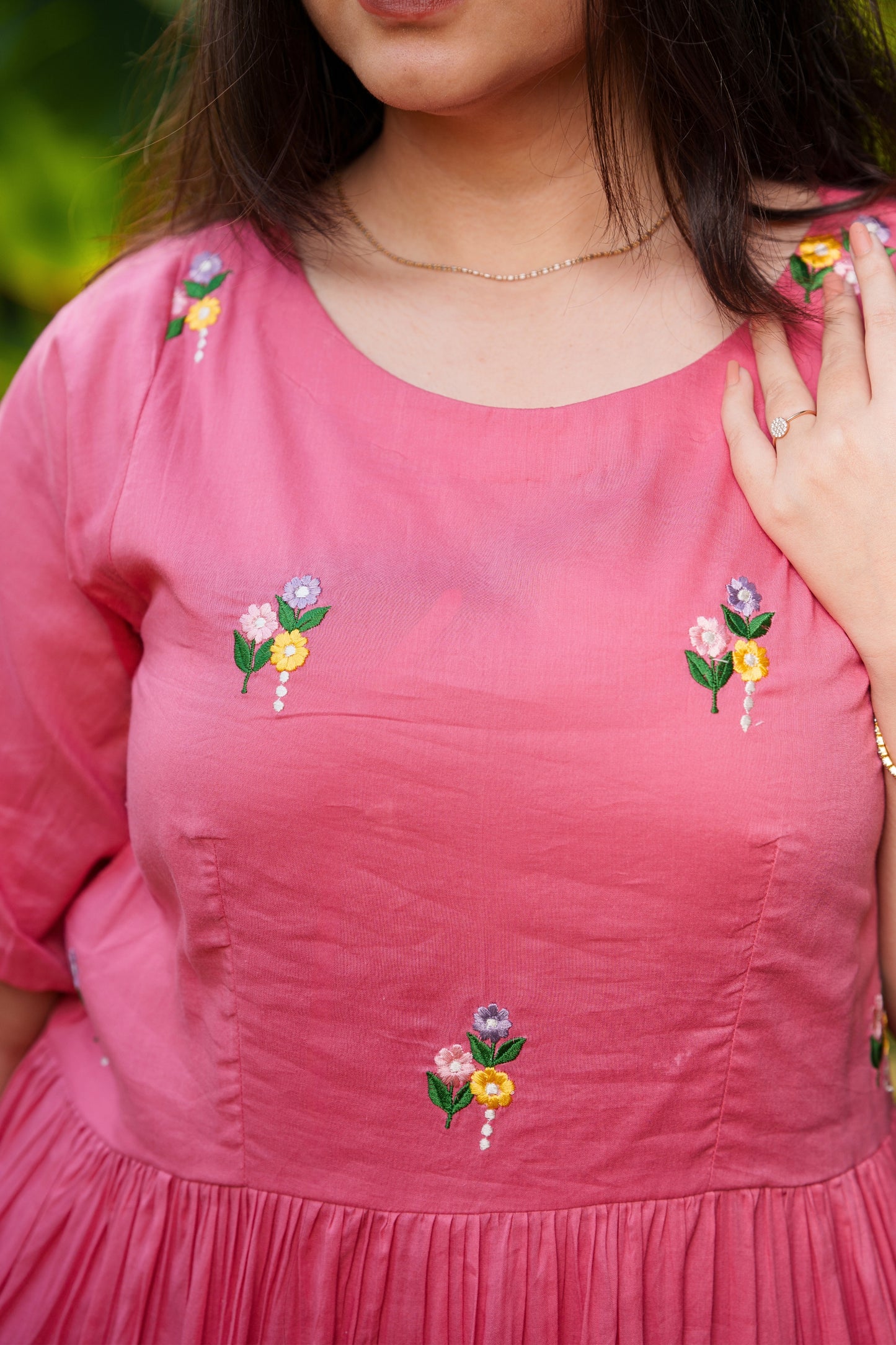 Pretty Pink Tiered Mulmul Dress