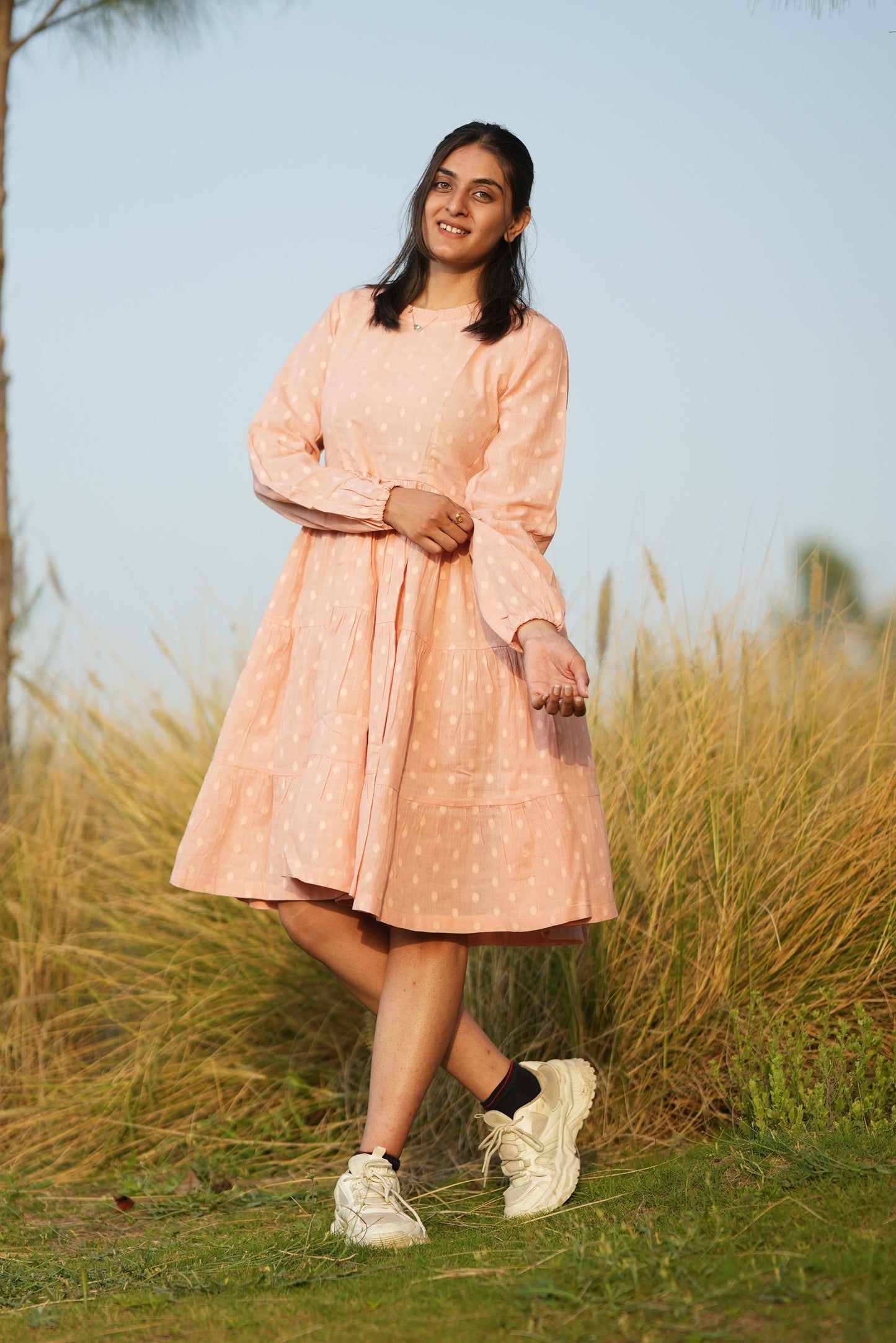 Ruffle Peach Dress