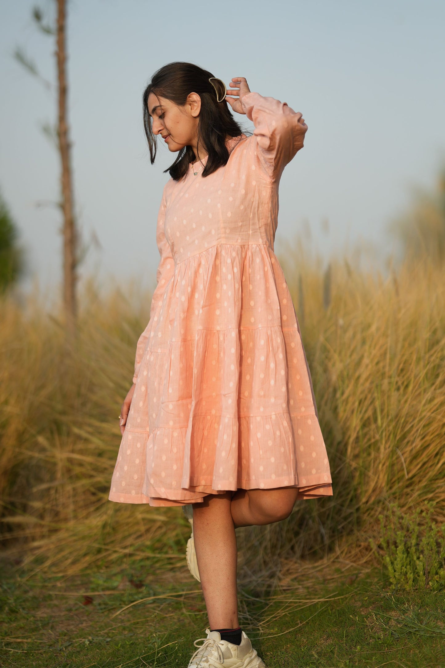 Ruffle Peach Dress