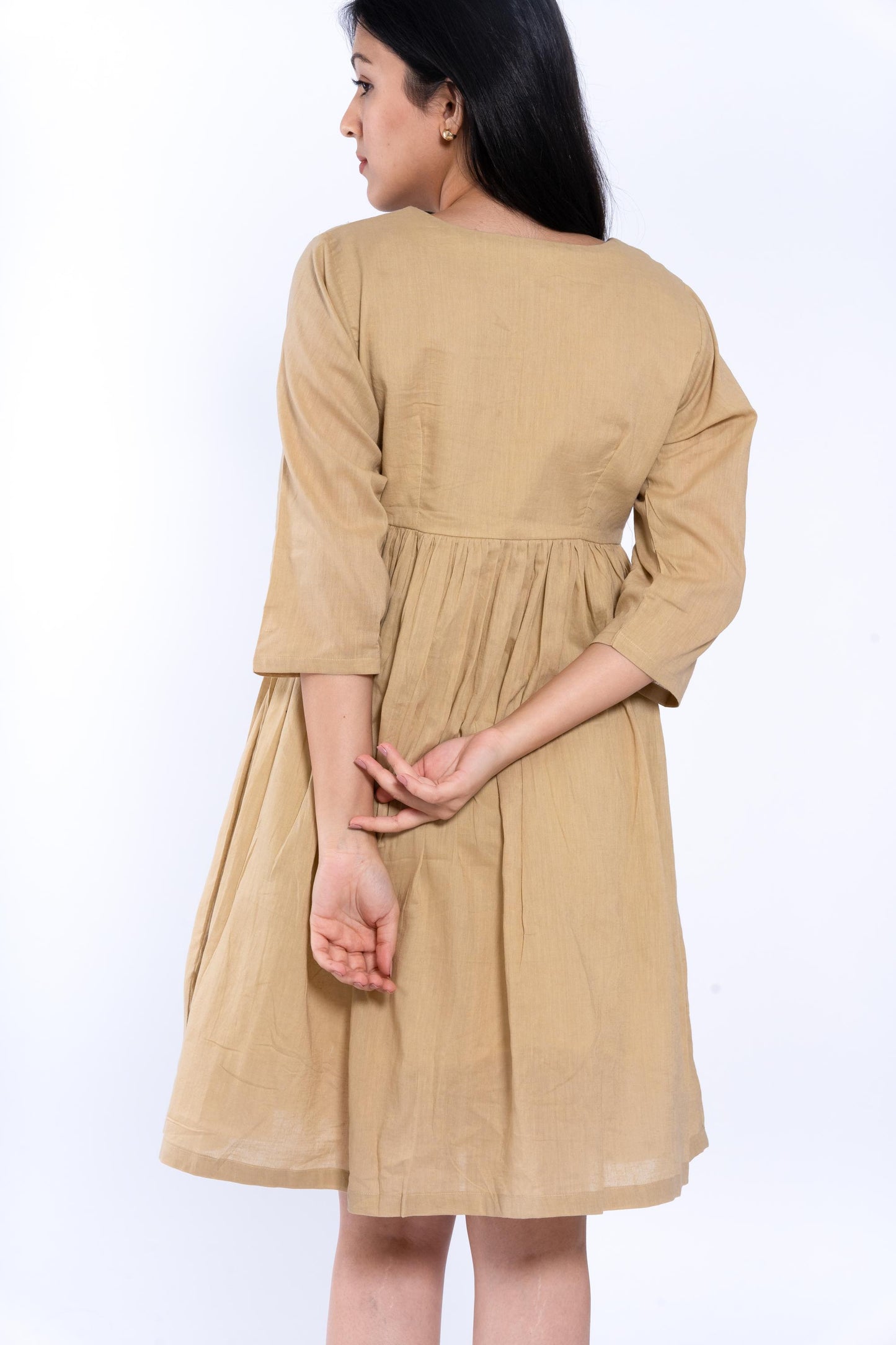 Beige Mulmul Dress