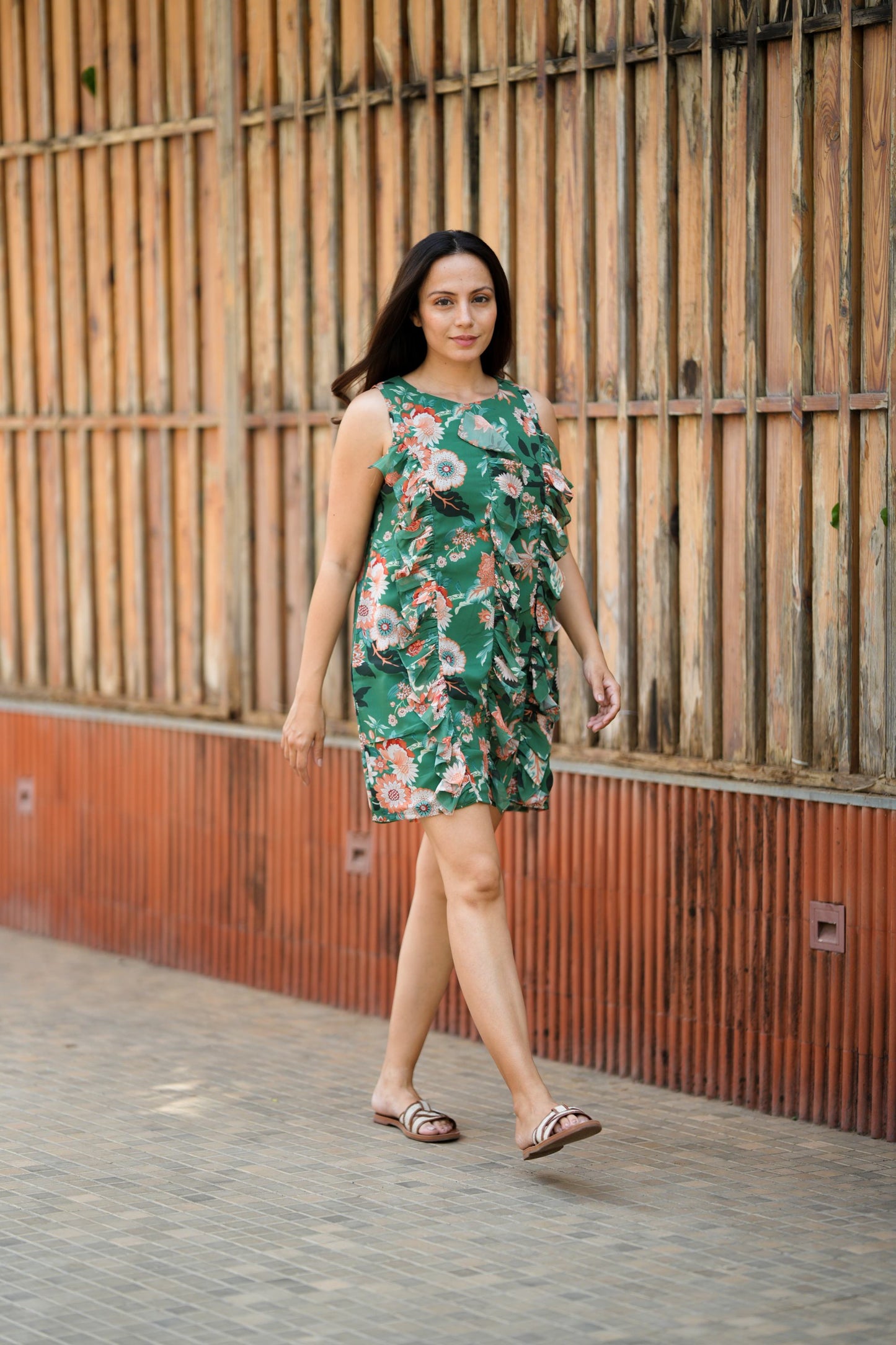 Green Lily Short Dress