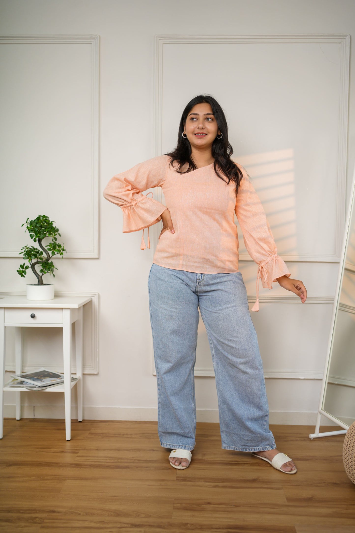 Stunning Peach Cotton Top