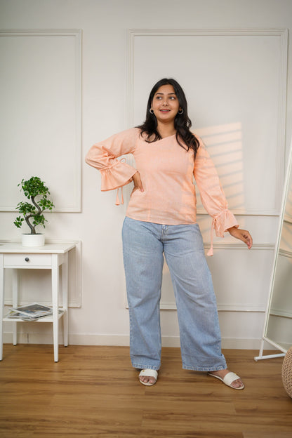 Stunning Peach Cotton Top