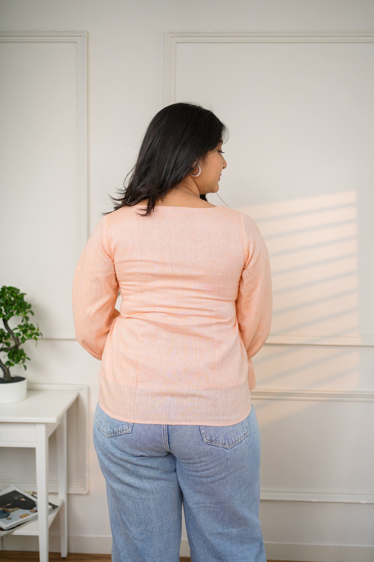Stunning Peach Cotton Top