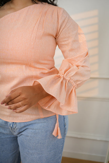 Stunning Peach Cotton Top
