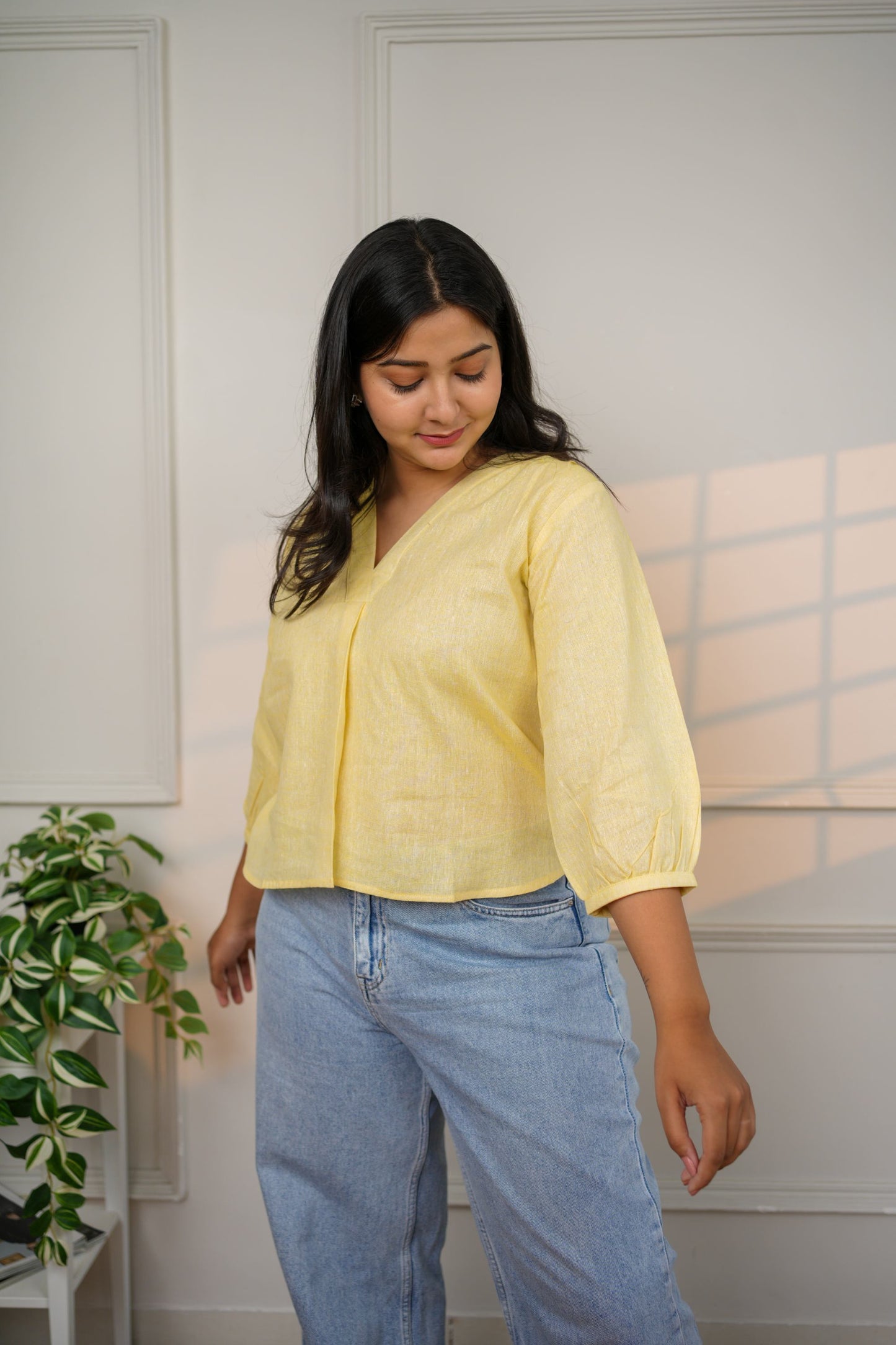 Classic Lemon Yellow Cotton Top