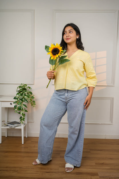 Classic Lemon Yellow Cotton Top
