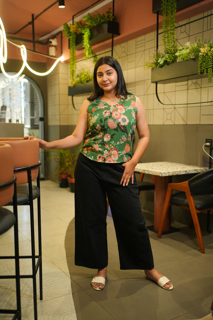 Green Lily Sleeveless Top