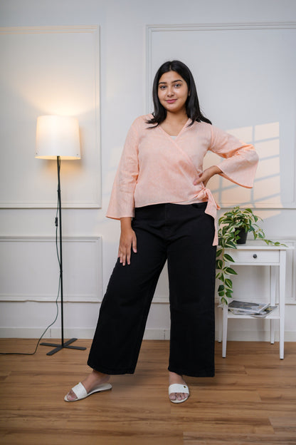Peach Wrap Cotton Top