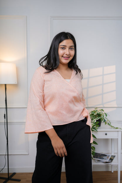 Peach Wrap Cotton Top
