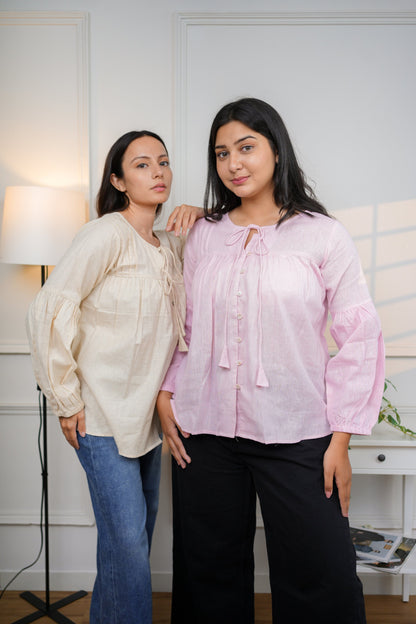 Baby Pink  Cotton Shirt Top
