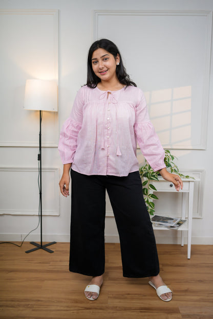 Baby Pink  Cotton Shirt Top