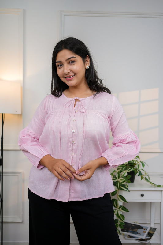 Baby Pink  Cotton Shirt Top
