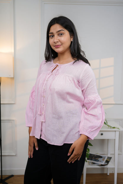 Baby Pink  Cotton Shirt Top