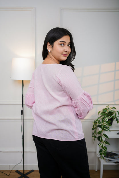 Baby Pink  Cotton Shirt Top
