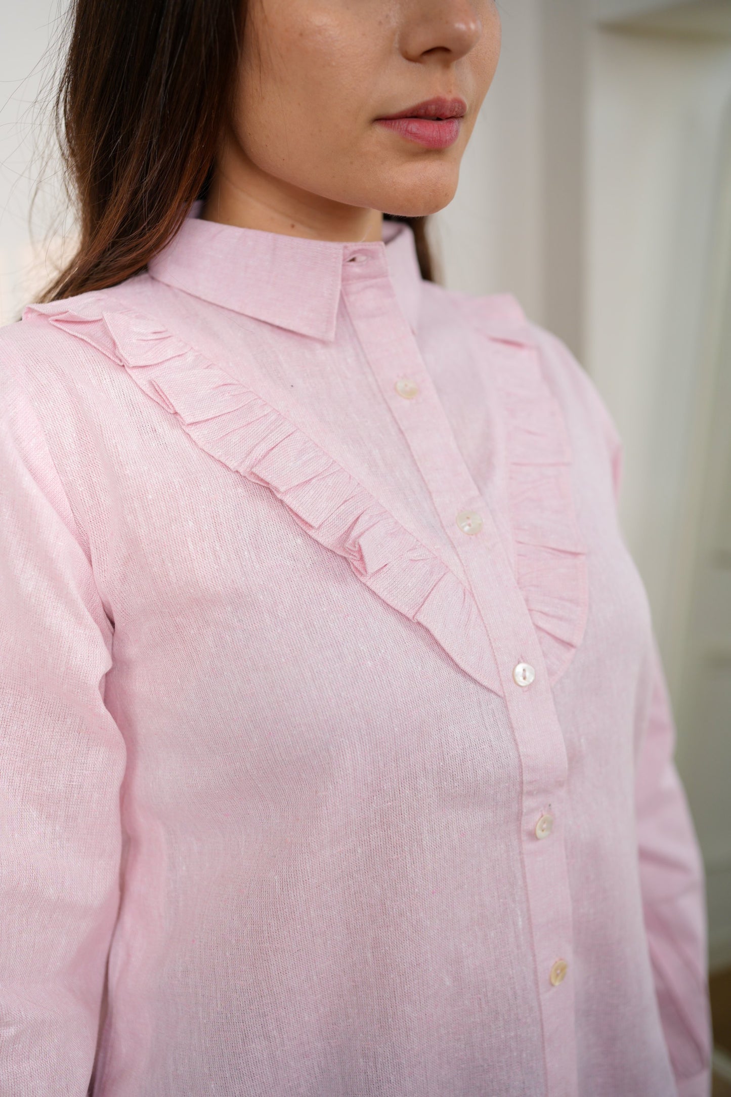 Pink Handloom Cotton Shirt