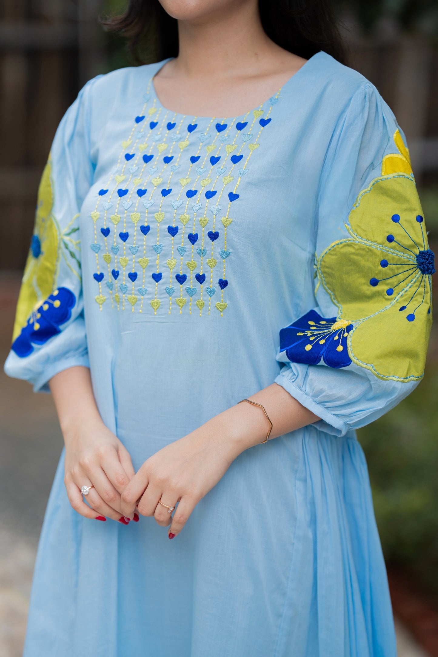 Sky Blue Cotton Mulmul Dress
