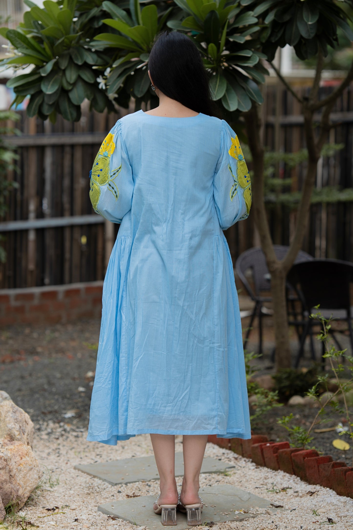 Sky Blue Cotton Mulmul Dress