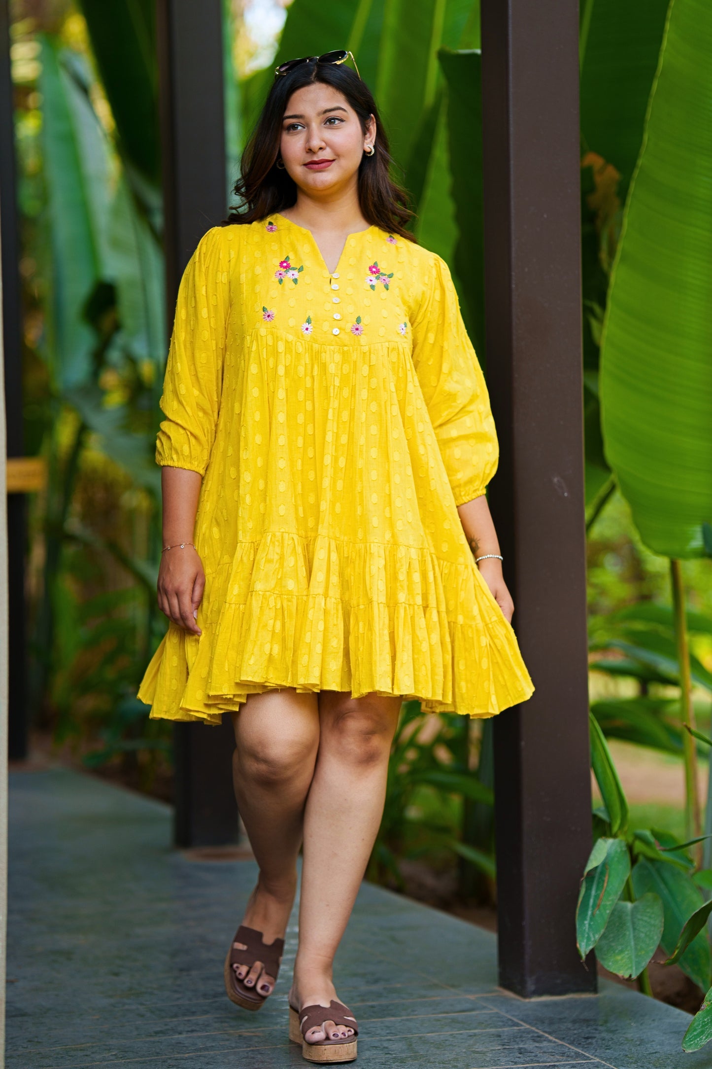 Lime Yellow Cotton Dress