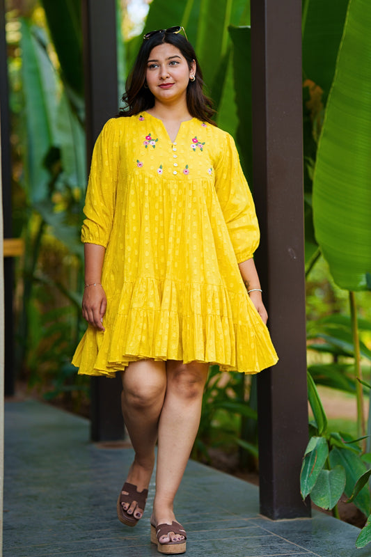 Lime Yellow Cotton Dress