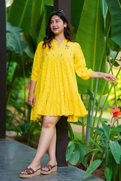 Lime Yellow Cotton Dress
