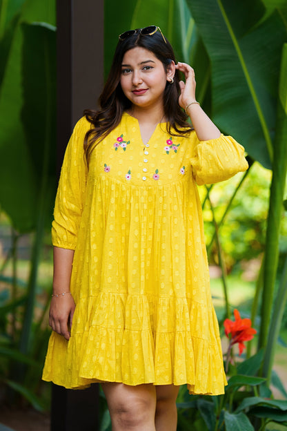 Lime Yellow Cotton Dress