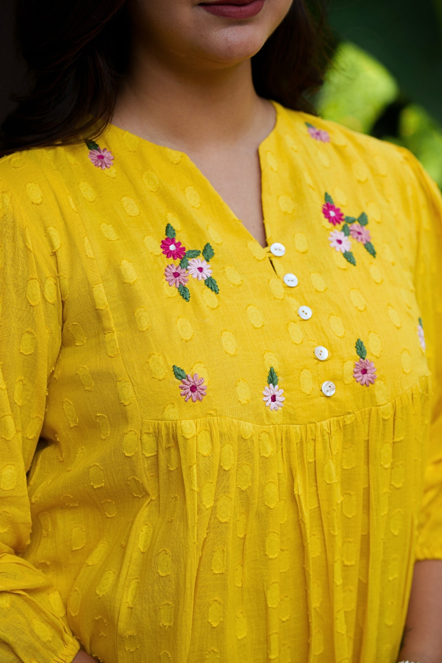 Lime Yellow Cotton Dress