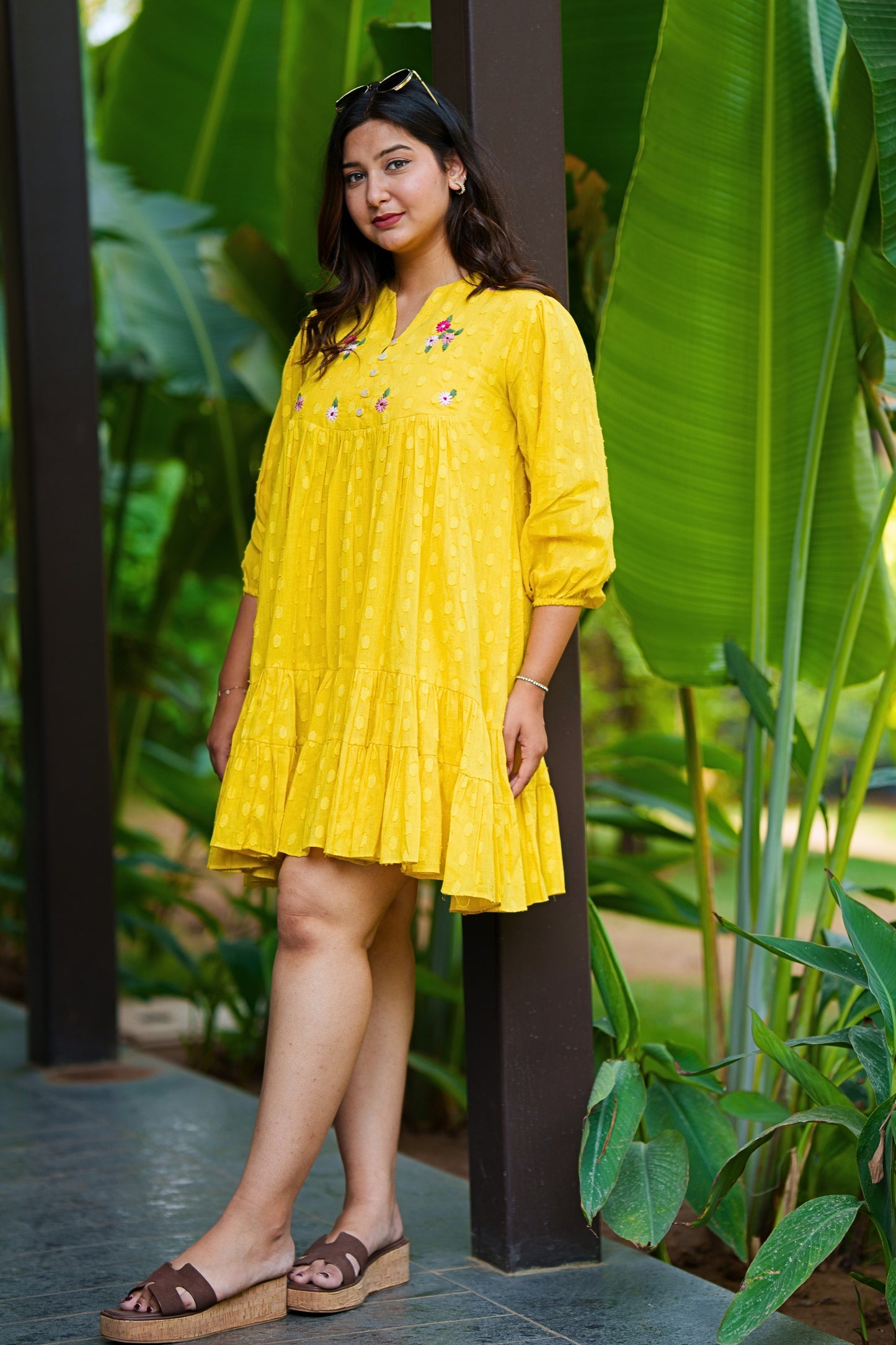 Lime Yellow Cotton Dress