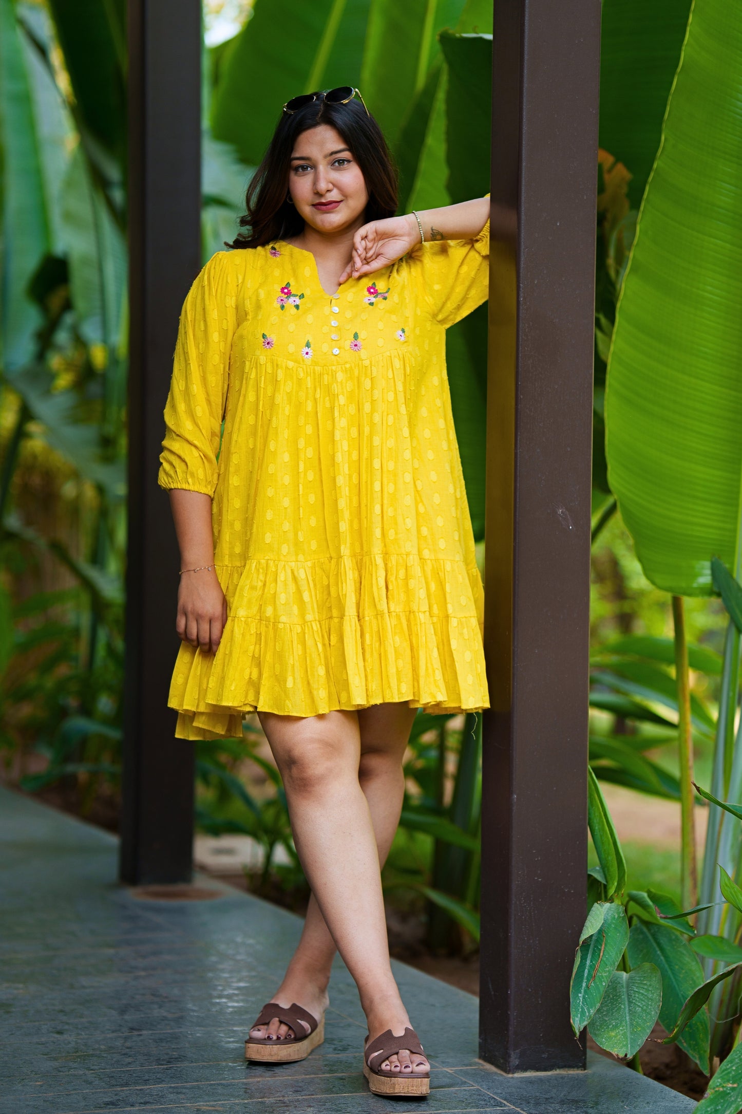 Lime Yellow Cotton Dress