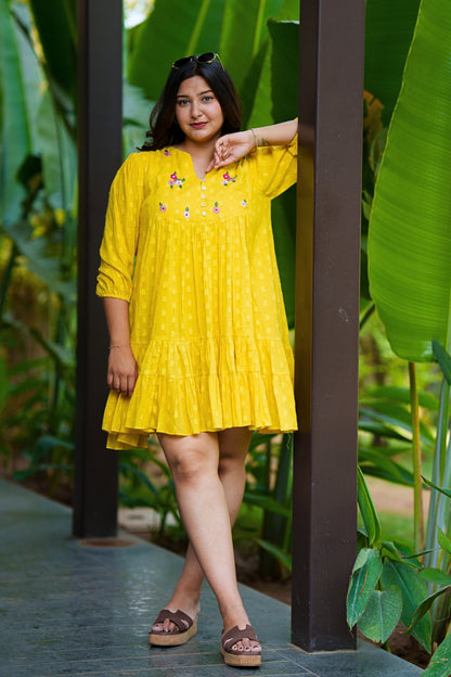 Lime Yellow Cotton Dress