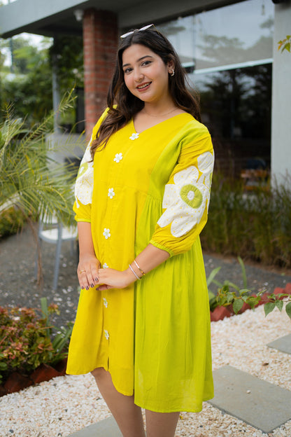 Sunshine Bloom Mulmul Dress