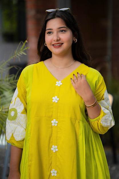 Sunshine Bloom Mulmul Dress