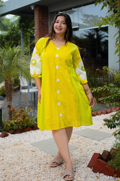 Sunshine Bloom Mulmul Dress