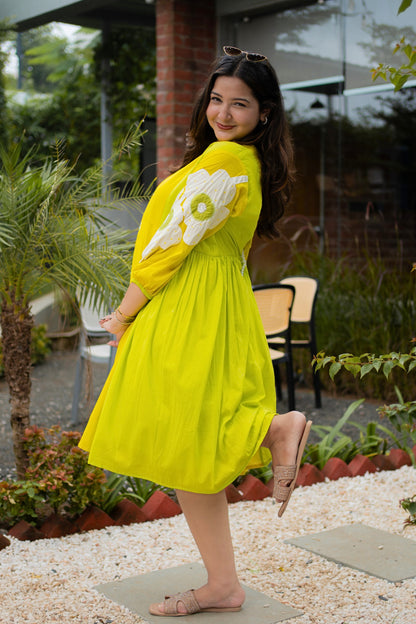 Sunshine Bloom Mulmul Dress