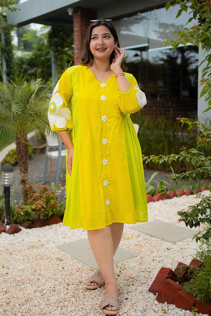 Sunshine Bloom Mulmul Dress
